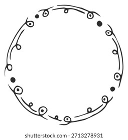A black and white drawing of a circle with a wavy line around it