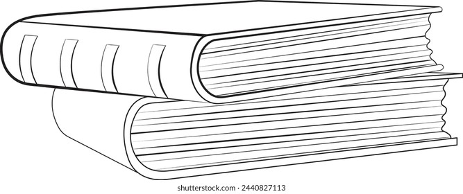 Black and white drawing of a closed book stack