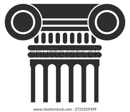 A black and white drawing of a column with a circle on top