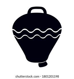 Black And White Drawing Of A Cow Bell. Livestock Bell Icon