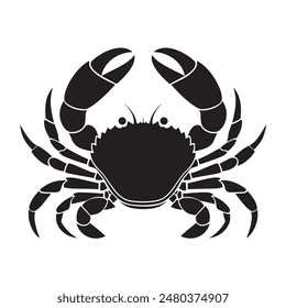 A black and white drawing of a crab