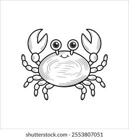 a black and white drawing of a crab