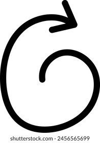 Dibujo en blanco y negro de una flecha curva que apunta a la derecha - Vector de cotizaciones