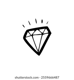 A black and white drawing of a diamond