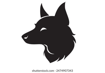 A black and white drawing of a dog's head vector