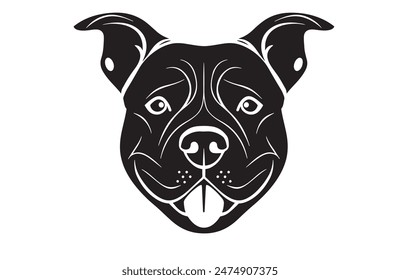 A black and white drawing of a dog's head vector