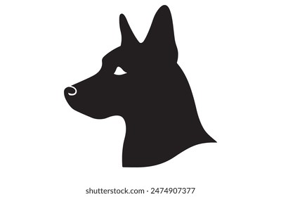 A black and white drawing of a dog's head vector