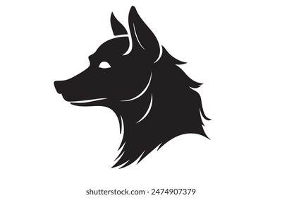 A black and white drawing of a dog's head vector