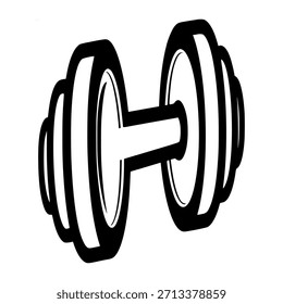 Un dibujo en blanco y negro de una mancuerna, que representa la fuerza y la actividad física.