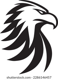 black and white drawing of an eagle. logo for anything