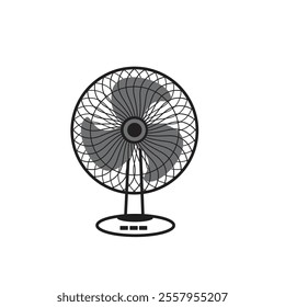 a black and white drawing of a fan on a white background