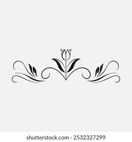 a black and white drawing of a flower with a flower