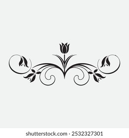 Un dibujo en blanco y negro de una flor con una flor