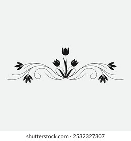 a black and white drawing of a flower with a flower