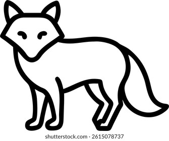 A black and white drawing of a fox