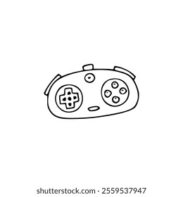 A black and white drawing of a game controller