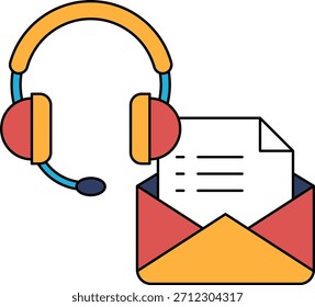 Un dibujo en blanco y negro de un auricular y un sobre con un pedazo de papel en el interior. El dibujo transmite la idea de comunicación y la importancia de los mensajes escritos