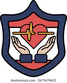 Un dibujo en blanco y negro de un corazón con dos manos sosteniéndolo. El corazón está rodeado por un escudo y el escudo tiene un corazón. El dibujo transmite una sensación de protección y cuidado