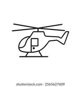 A black and white drawing of a helicopter