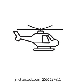 A black and white drawing of a helicopter