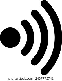 Black and white drawing of an icon shaped like a wifi internet signal. Outlines. Vector art. Symbol.