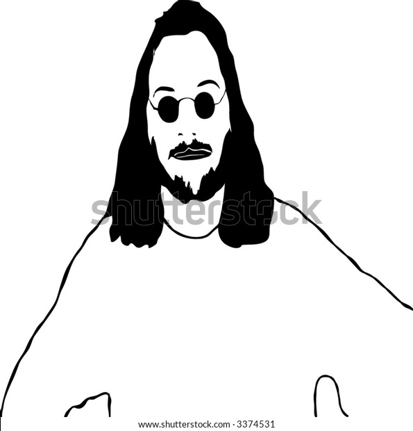 Black White Drawing Liberal Male Shoulder Stock Vector Royalty