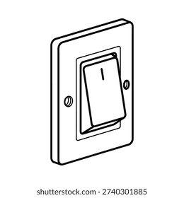 A black and white drawing of a light switch plate