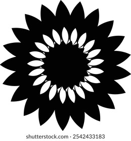 Un dibujo en blanco y negro de un diseño de Vector mandala