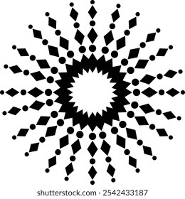 Um desenho preto e branco de um desenho de vetor mandala