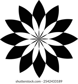 Un dibujo en blanco y negro de un diseño de Vector mandala
