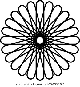 Um desenho preto e branco de um desenho de vetor mandala