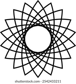 Eine schwarz-weiße Zeichnung eines Mandala-Vektordesigns