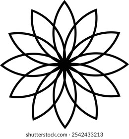 A black and white drawing of a mandala vector design