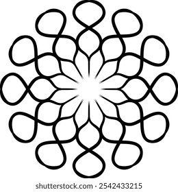 A black and white drawing of a mandala vector design