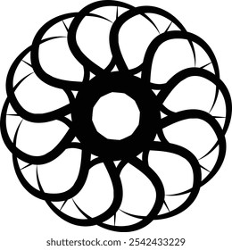 Eine schwarz-weiße Zeichnung eines Mandala-Vektordesigns