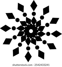 Un dibujo en blanco y negro de un diseño de Vector mandala