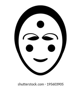 Black White Drawing Mask Korean Woman Stock Vector (royalty Free 