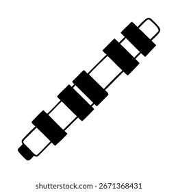 Desenho a preto e branco de um vetor componente mecânico