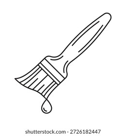 desenho a preto e branco de um pincel com uma única gota de tinta