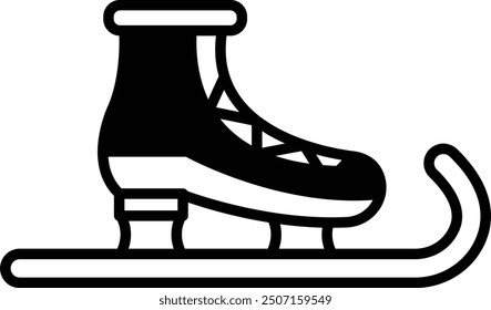 A black and white drawing of a pair of skates with a white snowboard