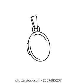 A black and white drawing of a pendant