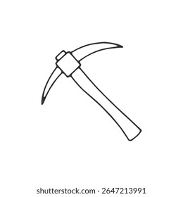 A black and white drawing of a pickaxe