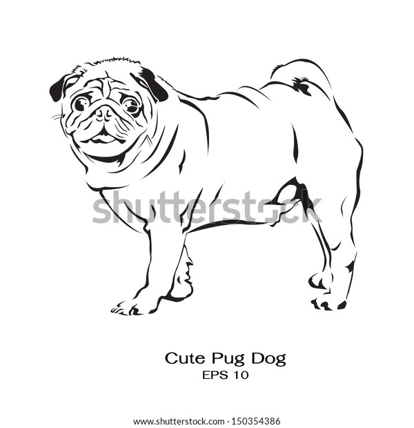 Cute Pug Dog Drawing Easy