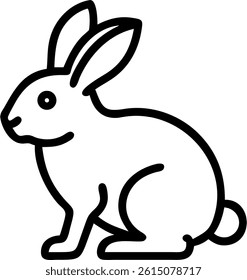 A black and white drawing of a rabbit