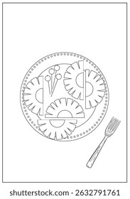 A black and white drawing ready to be painted