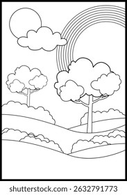 A black and white drawing ready to be painted