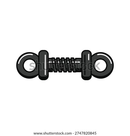 a black and white drawing of a screw with two eye bolts on either side, used for fastening or joining objects