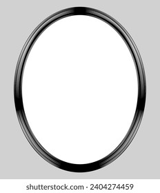 Black and white drawing of simple vintage oval frame in vintage engraving style isolated on white. Retro concept poster and banner. Vector illustration