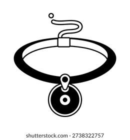A black and white drawing of a smoke detector on a ring