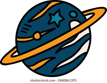 A black and white drawing of a soccer ball with a black and white background. The soccer ball is surrounded by a circle of dots, giving the impression of a planet. Concept of space and adventure